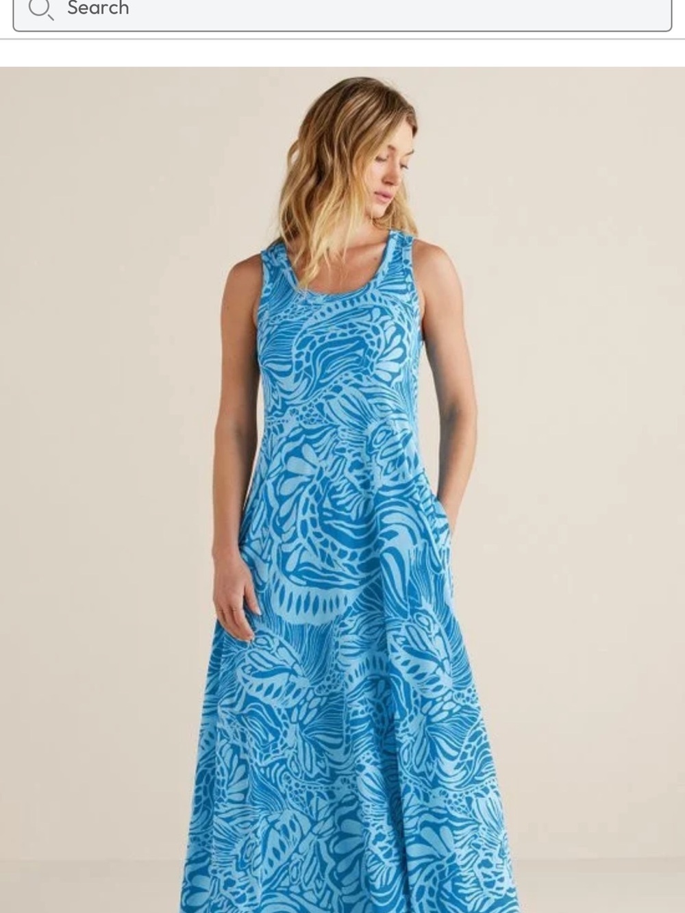 Soft Surroundings Blue Patterned Maxi Dress - Picture 5 of 6